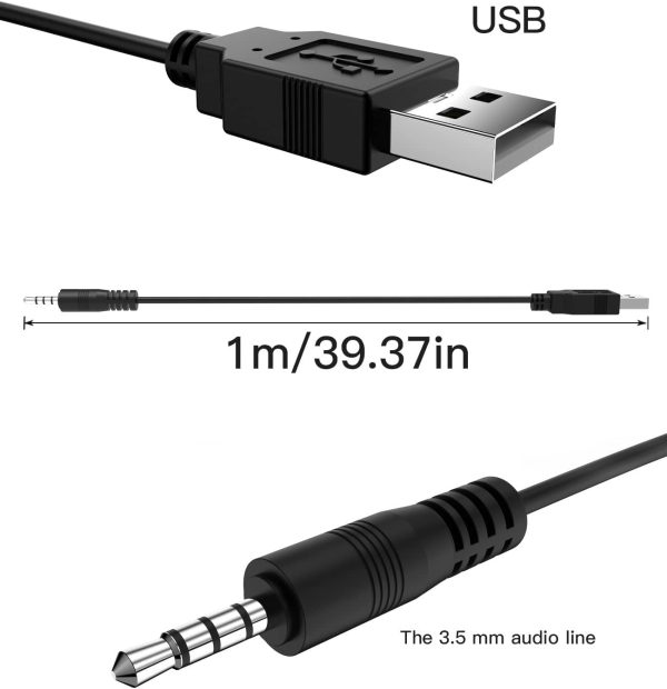 3.5mm USB Charger Cable,3.5mm Male AUX Audio Jack to USB Male Charge Cable Adapter Cord,Compatible with MP3,Headphones,Speakers,Voice Recorder and Any Other Devices with 3.5mm Port(3.3 ft) - Image 2