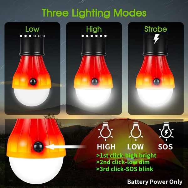 Campings Light [4 Pack] Doukey Portable Camping Lantern Bulb LED Tent Lanterns Emergency Light Camping Essentials Tent Accessories LED Lantern for Backpacking Camping Hiking Hurricane Outage - Image 3
