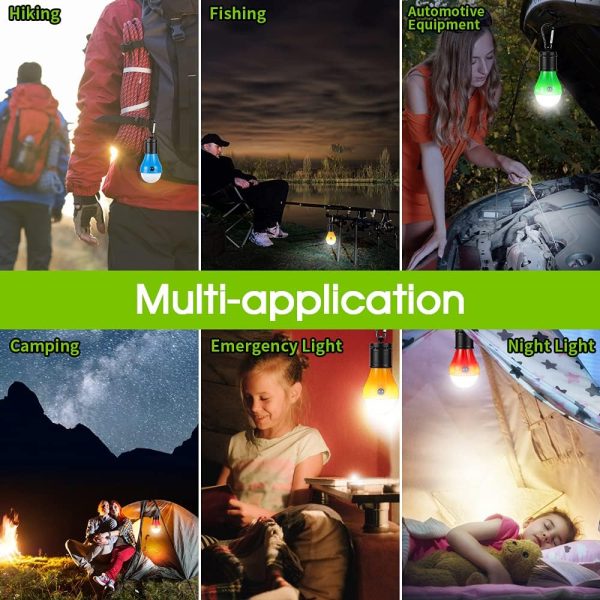 Campings Light [4 Pack] Doukey Portable Camping Lantern Bulb LED Tent Lanterns Emergency Light Camping Essentials Tent Accessories LED Lantern for Backpacking Camping Hiking Hurricane Outage - Image 5