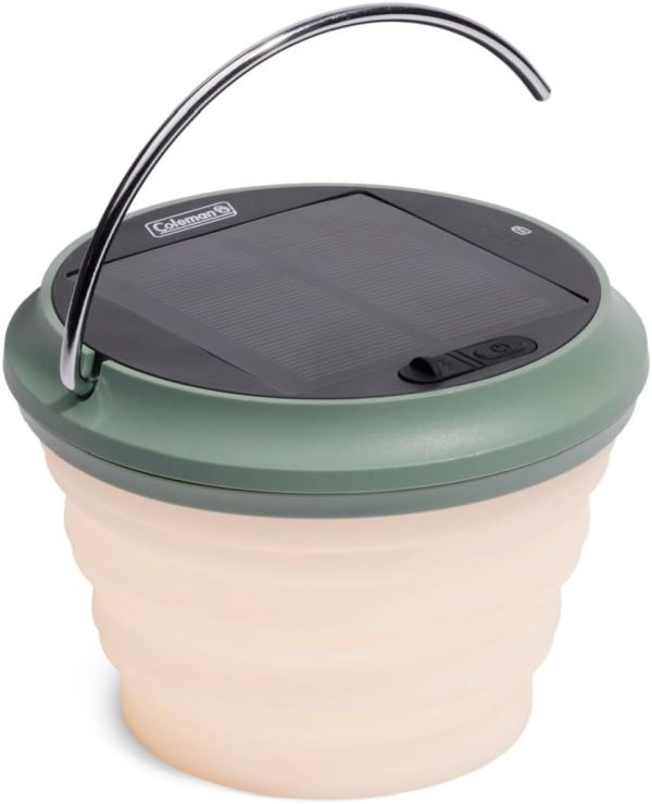 200 Lumens Rechargeable Solar Camping Lantern, Collapsible, Lightweight & Water Resistant with Multicolored Lights