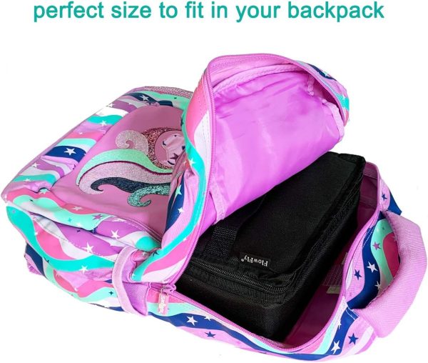 FlowFly Small Insulated Lunch box Portable Soft Bag Mini Cooler Thermal Meal Tote Kit with Handle for Work & School, Black - Image 6