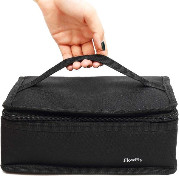 FlowFly Small Insulated Lunch box Portable Soft Bag Mini Cooler Thermal Meal Tote Kit with Handle for Work & School, Black - Image 7