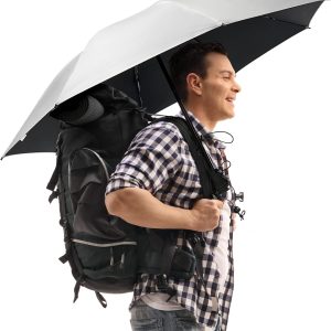 Liteflex Hiking Umbrella Mini Compact Ultralight Collapsible Reflective Silver Trekking Backpacking Umbrella