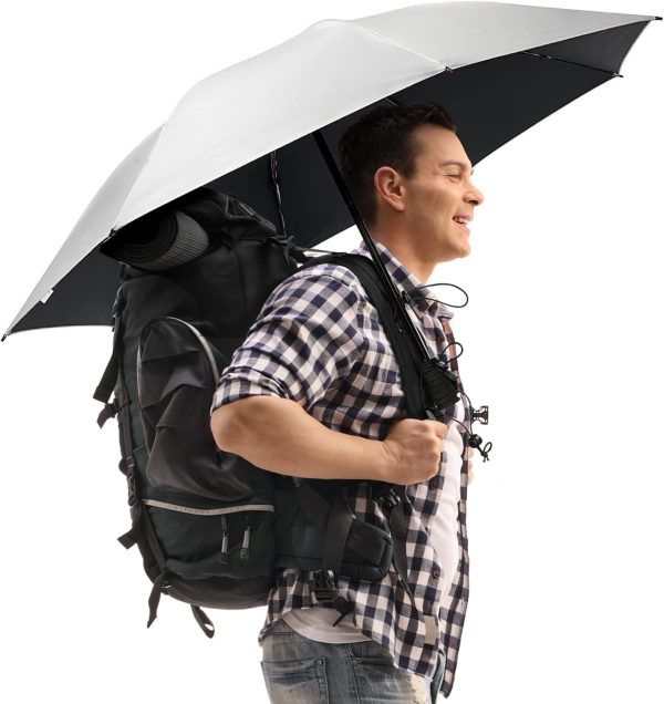 Liteflex Hiking Umbrella Mini Compact Ultralight Collapsible Reflective Silver Trekking Backpacking Umbrella