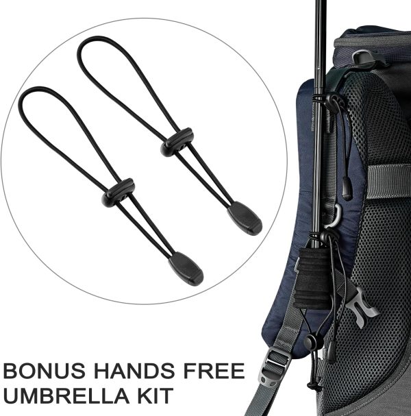 Liteflex Hiking Umbrella Mini Compact Ultralight Collapsible Reflective Silver Trekking Backpacking Umbrella - Image 3