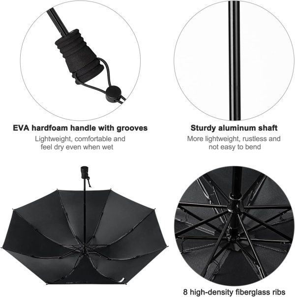 Liteflex Hiking Umbrella Mini Compact Ultralight Collapsible Reflective Silver Trekking Backpacking Umbrella - Image 4