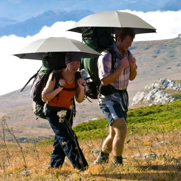 Liteflex Hiking Umbrella Mini Compact Ultralight Collapsible Reflective Silver Trekking Backpacking Umbrella - Image 7