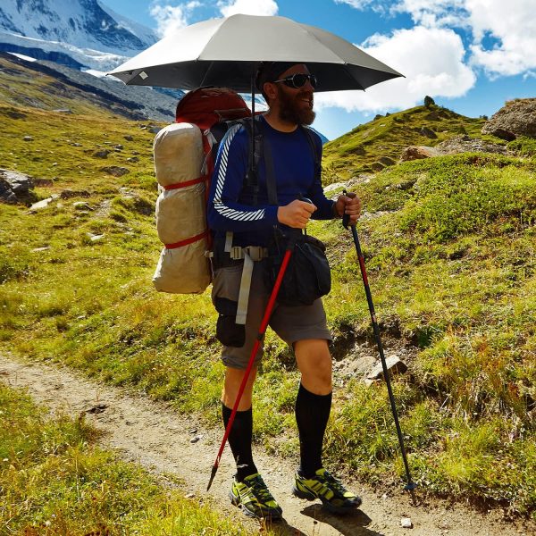 Liteflex Hiking Umbrella Mini Compact Ultralight Collapsible Reflective Silver Trekking Backpacking Umbrella - Image 8