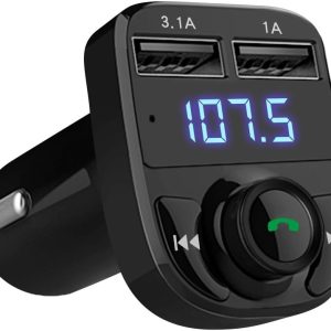 Handsfree Call Car Charger,Wireless Bluetooth FM Transmitter Radio Receiver,Mp3 Audio Music Stereo Adapter,Dual USB Port Charger Compatible for All Smartphones,Samsung Galaxy,LG,HTC,etc.