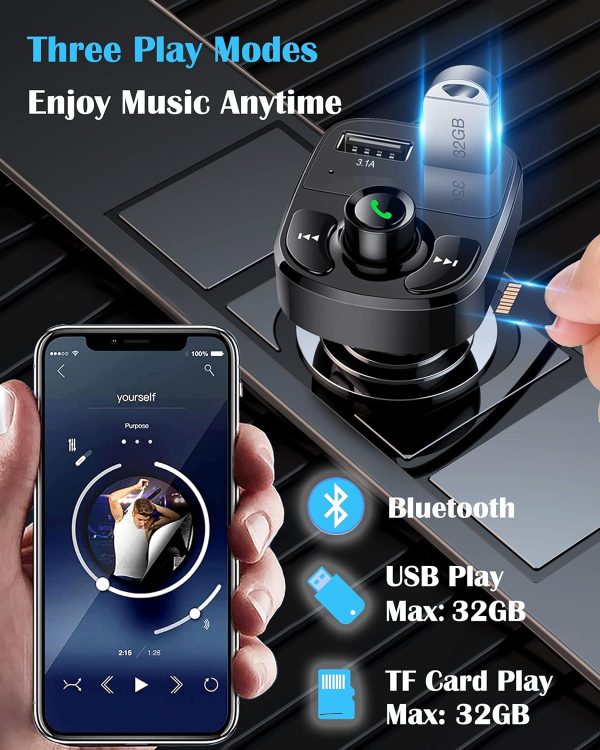 Handsfree Call Car Charger,Wireless Bluetooth FM Transmitter Radio Receiver,Mp3 Audio Music Stereo Adapter,Dual USB Port Charger Compatible for All Smartphones,Samsung Galaxy,LG,HTC,etc. - Image 3