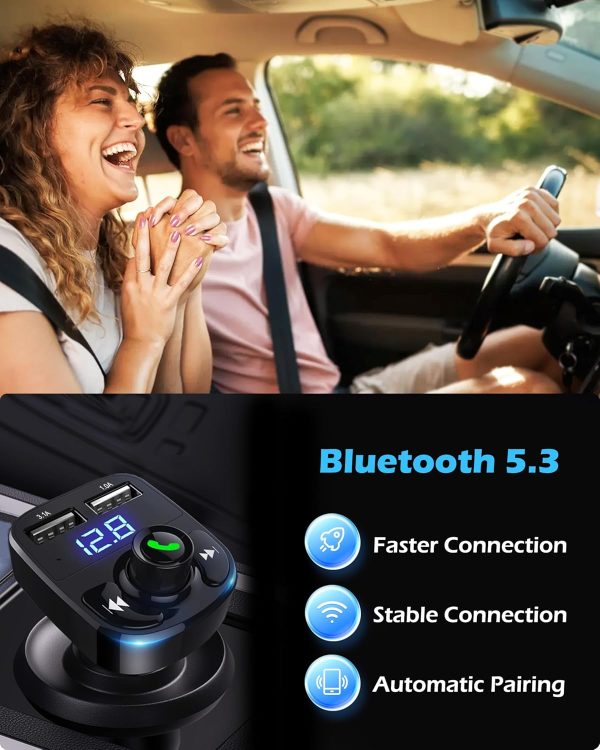 Handsfree Call Car Charger,Wireless Bluetooth FM Transmitter Radio Receiver,Mp3 Audio Music Stereo Adapter,Dual USB Port Charger Compatible for All Smartphones,Samsung Galaxy,LG,HTC,etc. - Image 6