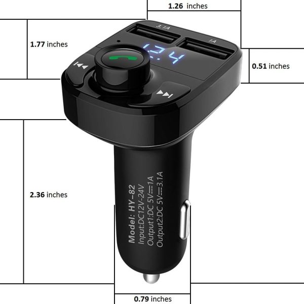Handsfree Call Car Charger,Wireless Bluetooth FM Transmitter Radio Receiver,Mp3 Audio Music Stereo Adapter,Dual USB Port Charger Compatible for All Smartphones,Samsung Galaxy,LG,HTC,etc. - Image 7