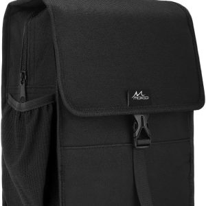 MoKo Insulated Lunch Bag, Reusable Cooler Tote Bag, Collapsible Multi-use Lunch Box, Thermal Lunch Sack with Zipper Closure for Travel Picnic Office, Black