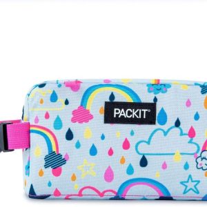 PackIt Freezable Snack Box, Rainbow Sky, Built with EcoFreeze Technology, Collapsible, Reusable, Zip Closure with Buckle Handle, Great for All Ages and Fresh Snacks on the go