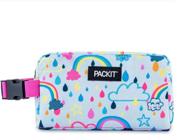PackIt Freezable Snack Box, Rainbow Sky, Built with EcoFreeze Technology, Collapsible, Reusable, Zip Closure with Buckle Handle, Great for All Ages and Fresh Snacks on the go