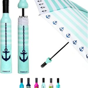 Wine Bottle Umbrella, Umbrellas for Rain- Portable and Compact Umbrella for Travel, Waterproof and Windproof Umbrella, Fun Gift, UV Blocker