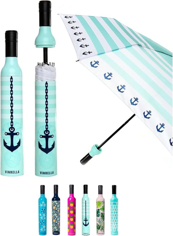 Wine Bottle Umbrella, Umbrellas for Rain- Portable and Compact Umbrella for Travel, Waterproof and Windproof Umbrella, Fun Gift, UV Blocker